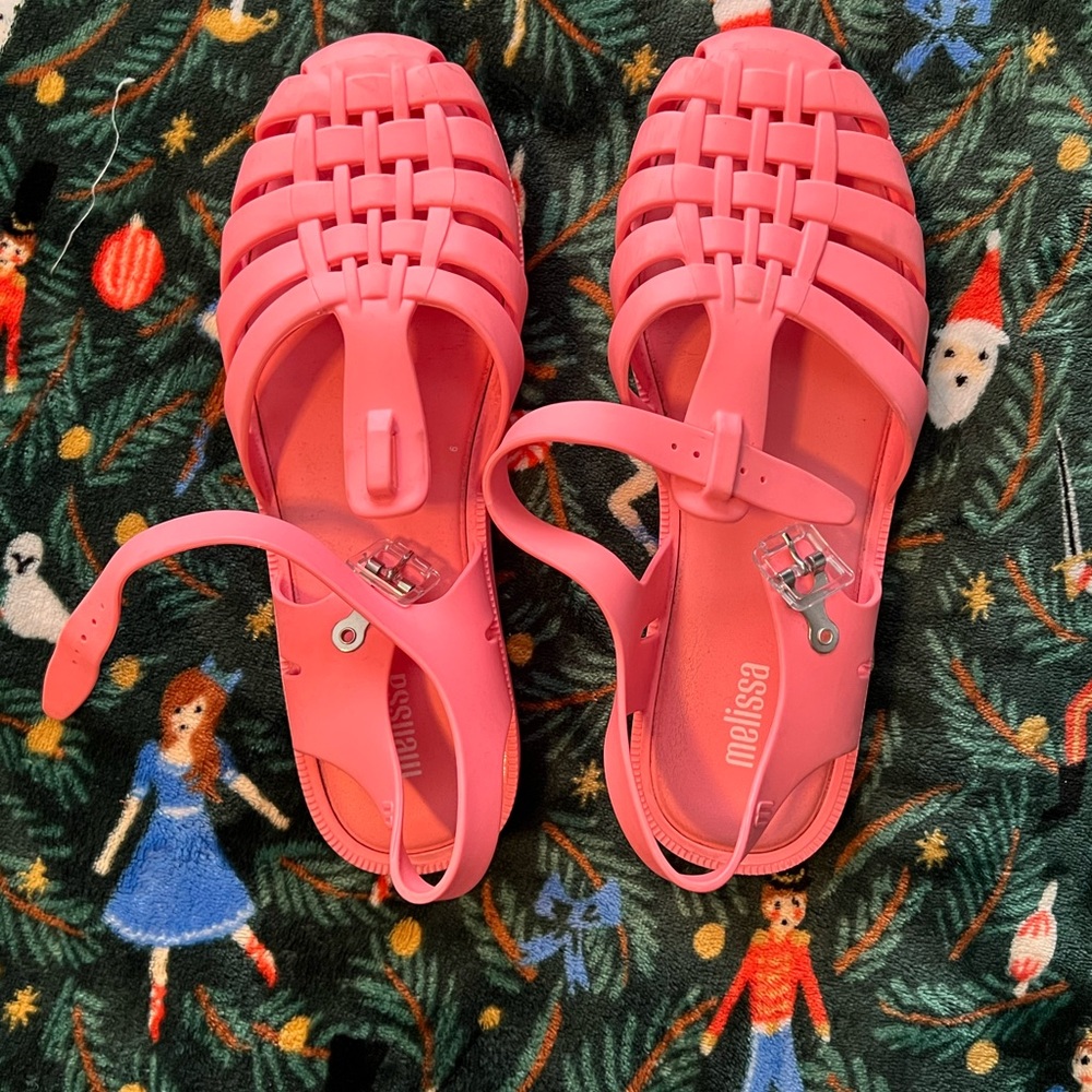 Womens Melissa possession Bright Coral Jelly sandals size 7